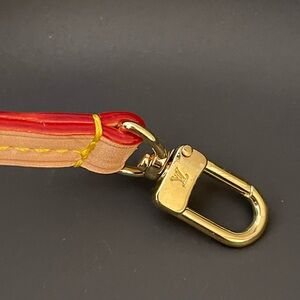 Louis Vuitton Pochette Red and Tan Strap with Gold Clasp